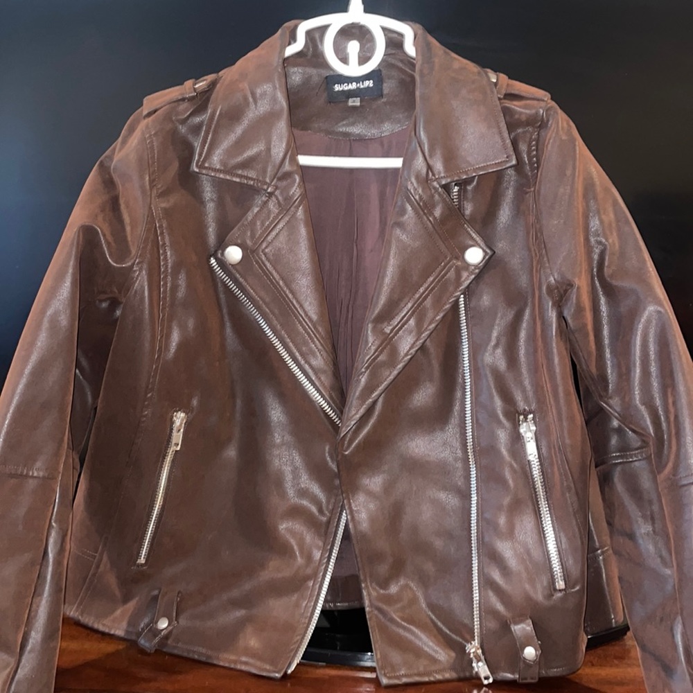 Brown motorcycle jacket